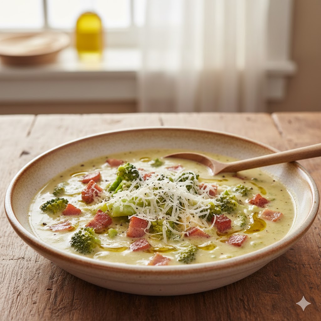 ブロッコリーのベーコンチーズスープの完成写真