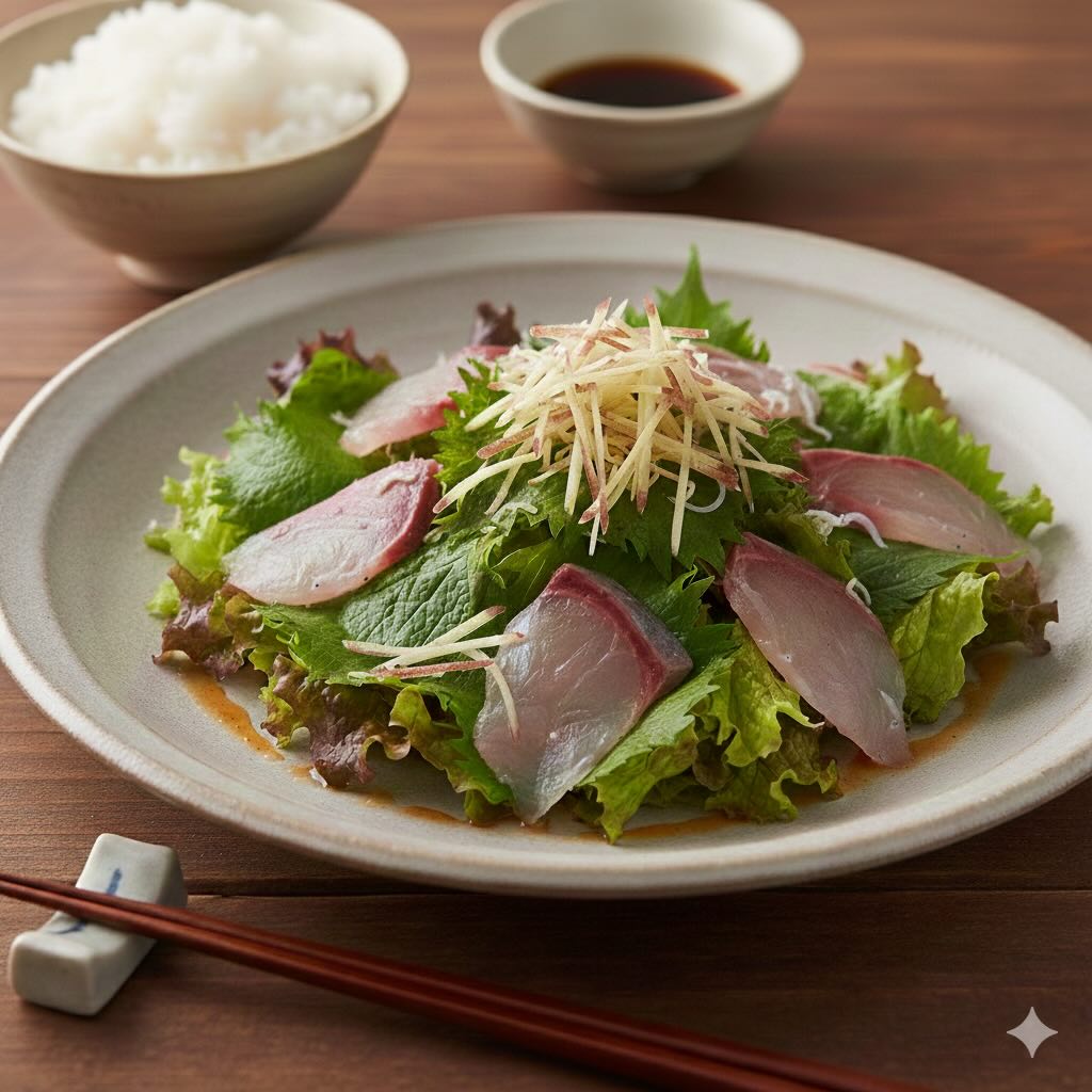 鯛の和風カルパッチョサラダの完成写真