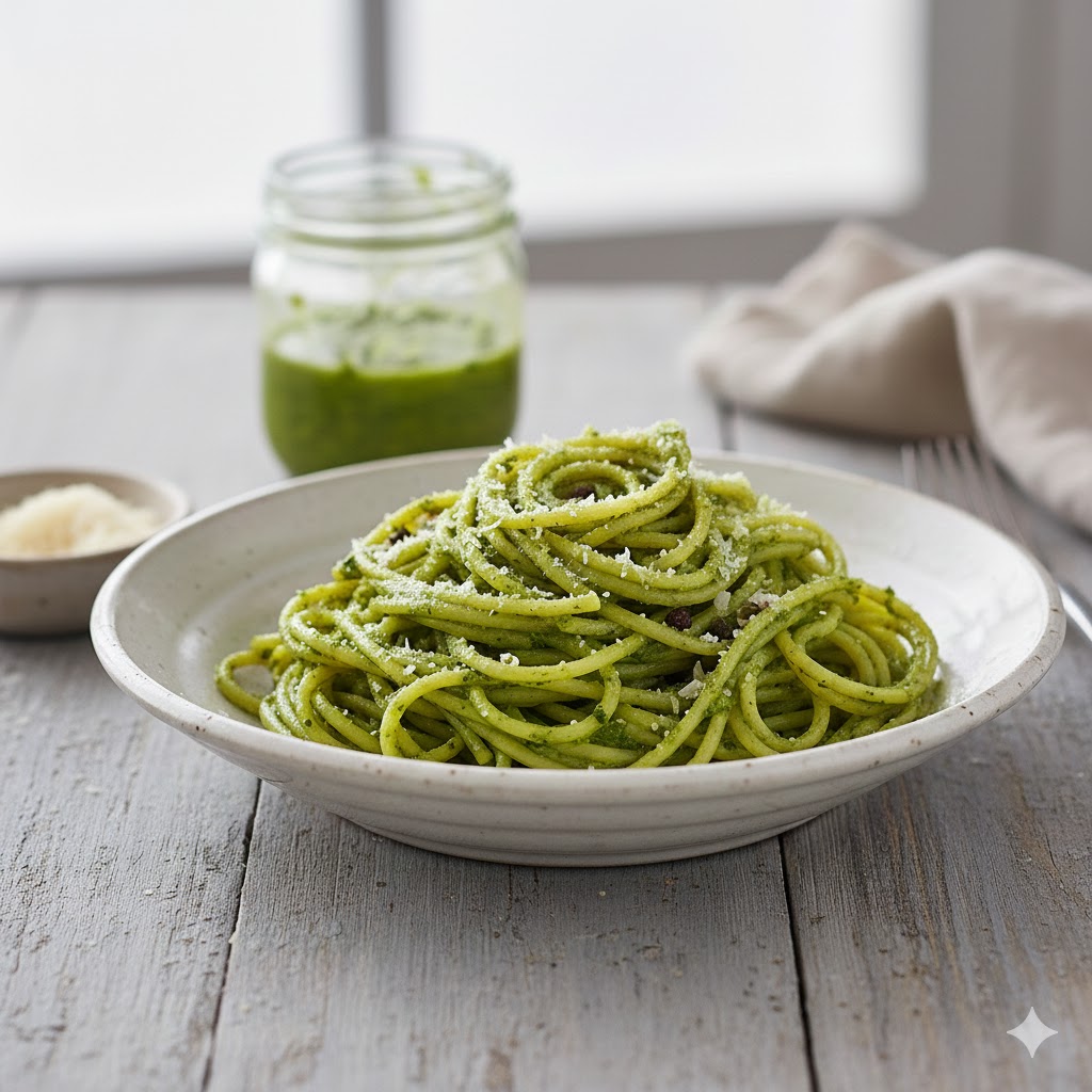 胡桃で手軽バジルソースの完成写真