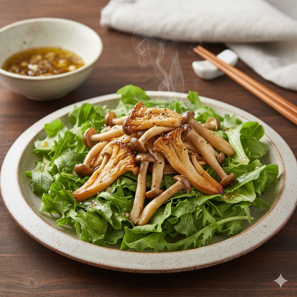 炒めきのこのサラダの完成写真