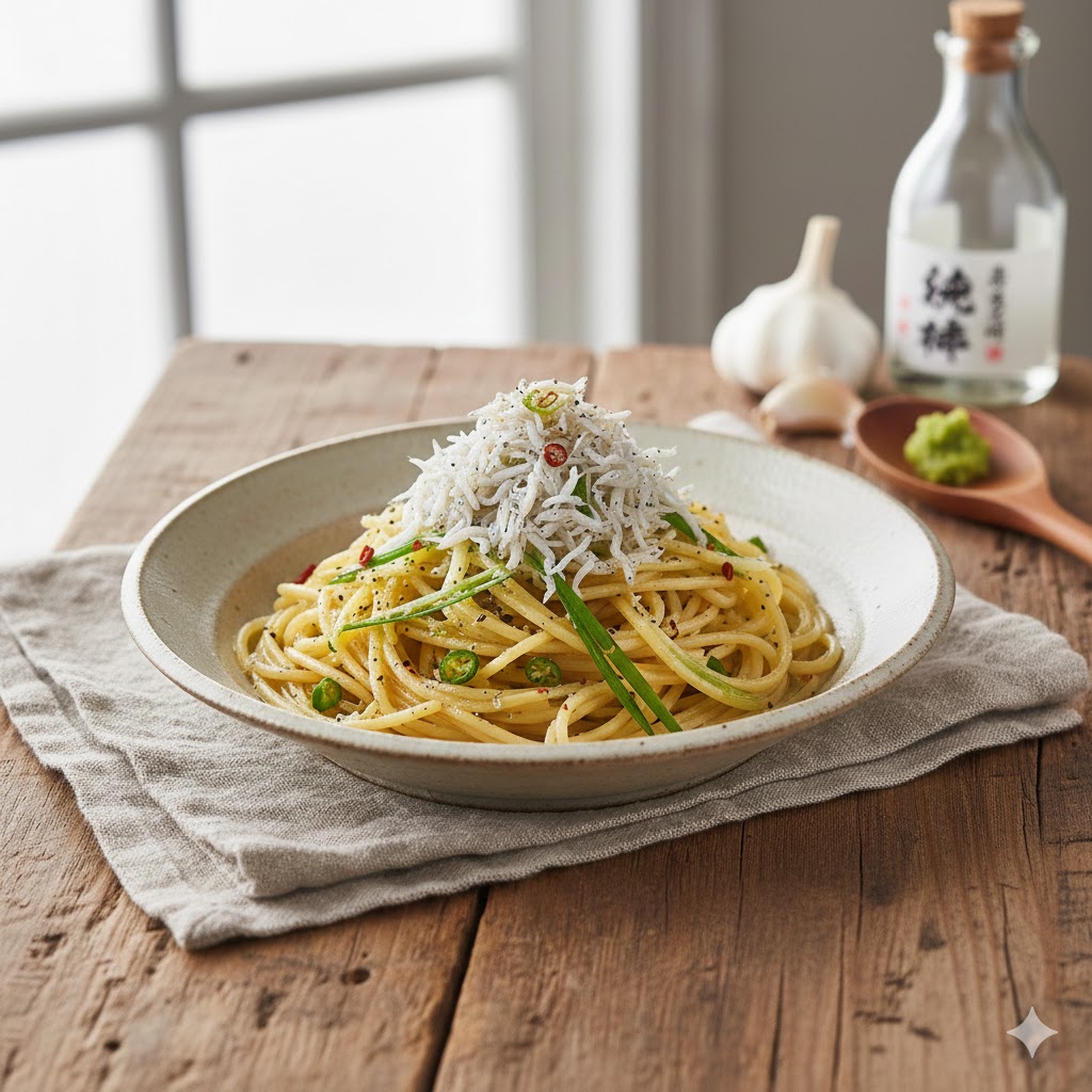 しらすの柚子胡椒ペペロンチーノの完成写真