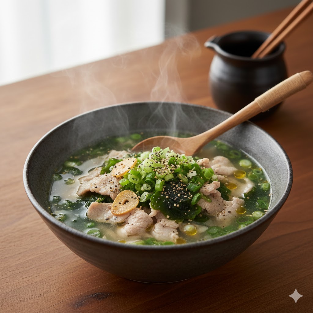 豚肉のわかめスープの完成写真