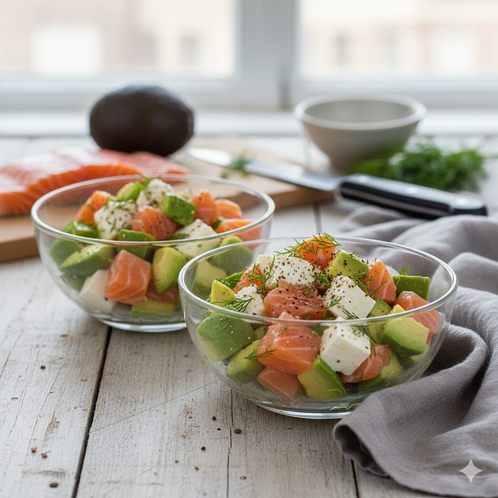 サーモンとアボカドのクリームチーズ和えの完成写真