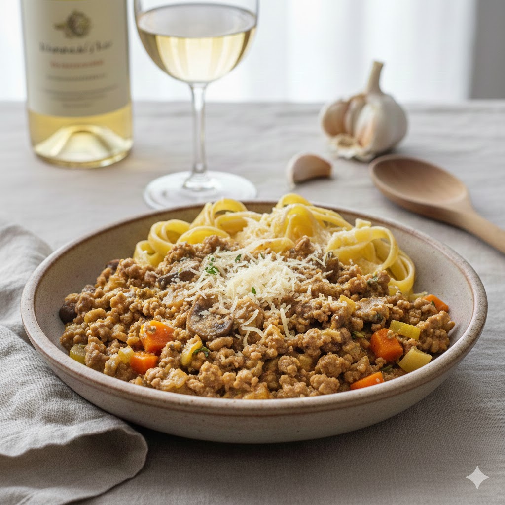 白ワインのボロネーゼの完成写真